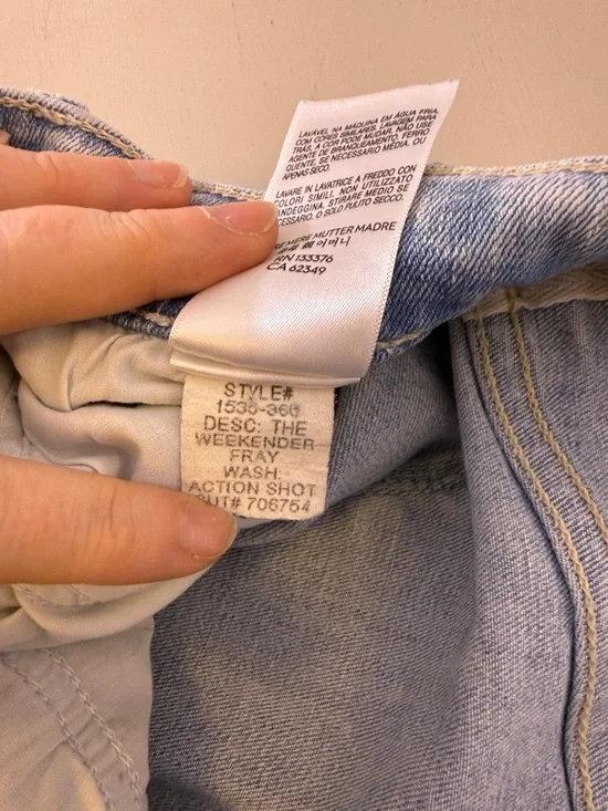 Mother The Weekender Fray Jeans 29 Action Shot High Rise Flare Distressed $278 - Picture 12 of 15